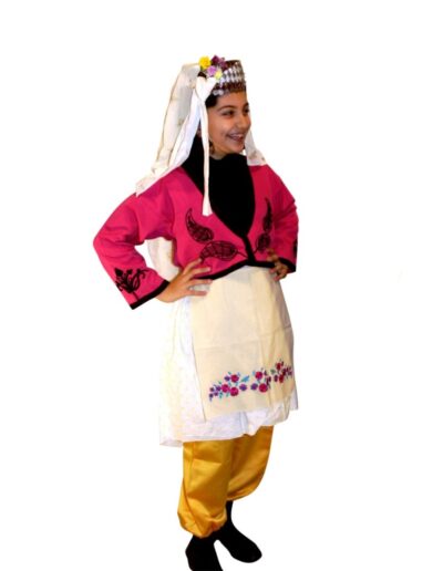 Pembe renkli Teke-Burdur kız kostümü.